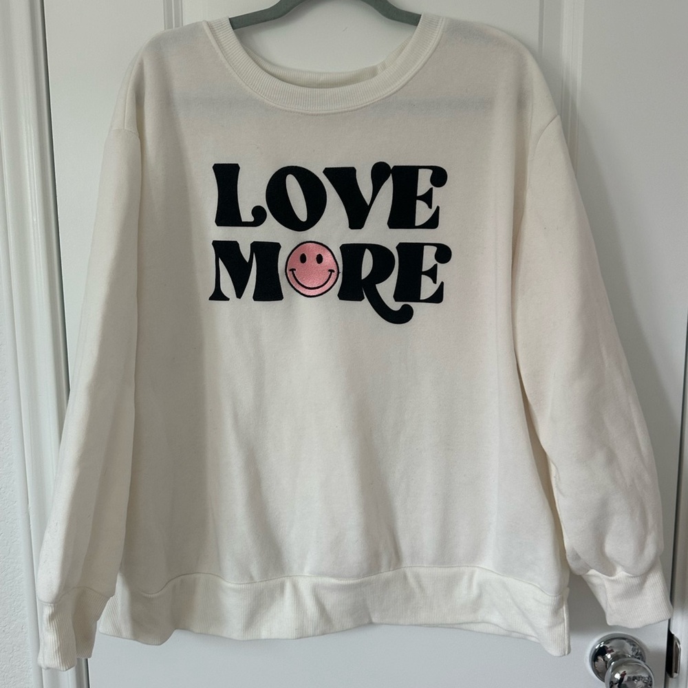 Bobbie brooks plus size “Love More” crew neck sweater